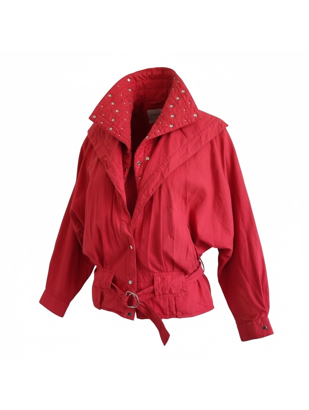 Vintage IIF Red Rhinestone Embellished Belted Jacket